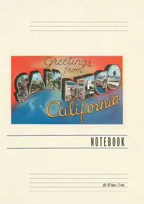 Vintage Lined Notebook Greetings from San Diego, California (Paperback) Hot Deal