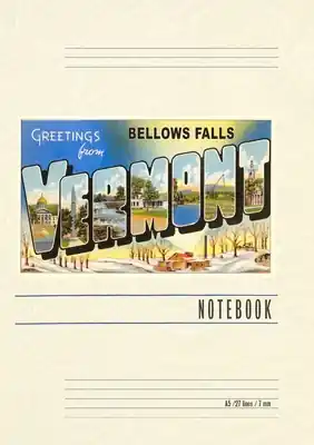 In Demand Vintage Lined Notebook Greetings from Bellows Falls, Vermont (Paperback)