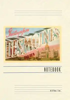 Vintage Lined Notebook Greetings from Des Moines (Paperback) Get Yours