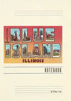 Vintage Lined Notebook Greetings from Blue Island, Illinois (Paperback) Fast Shipping