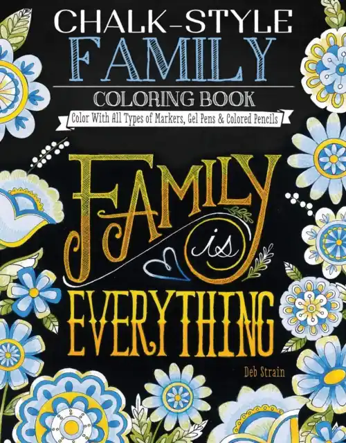 Big Sale Chalk-Style Family Coloring Book - Paperback