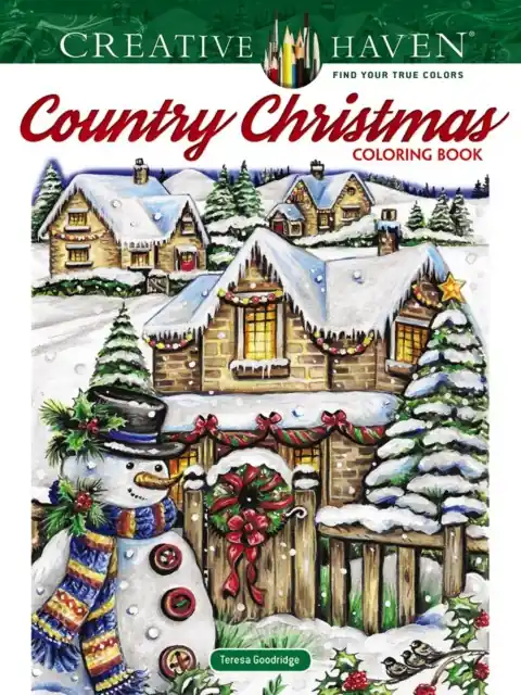 Exclusive Creative Haven Country Christmas Coloring Book - Paperback